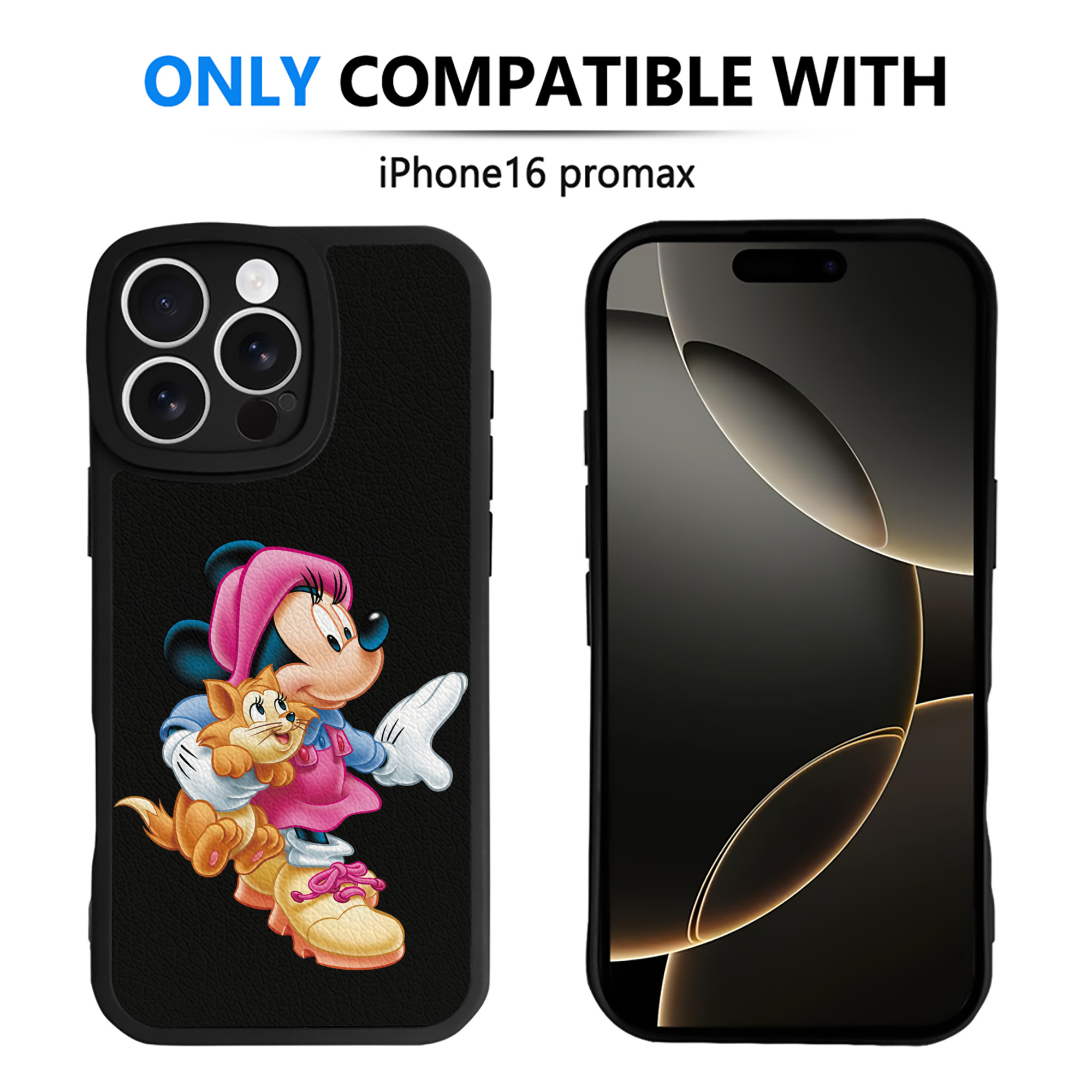 （画像用） ミッキーマウス Mickey Mouse 【iPhone 16シリーズ対応】シリコンスマホケース（レザー調） 材質：シリコン